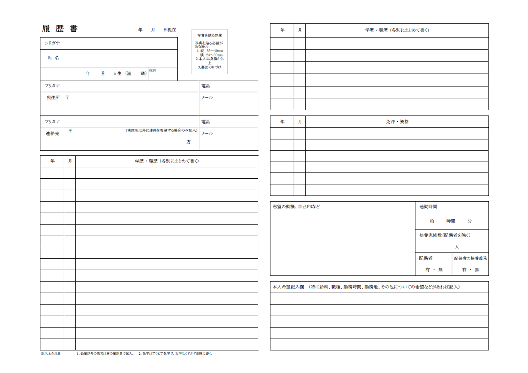 職務経歴書テンプレート